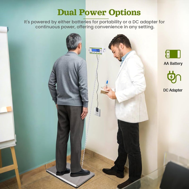 ScaleBelly Extra Wide Medical Physician Scale - 440 lb/200 kg Capacity, High Accuracy Digital Display, Heavy Duty Portable Body Weight Scale for Home, Office, Hospital, Gym & Bariatric Use - Image 3